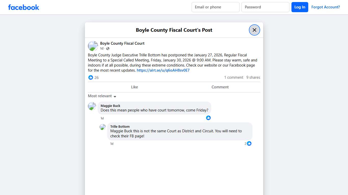 Boyle County Judge Executive... - Boyle County Fiscal Court Facebook