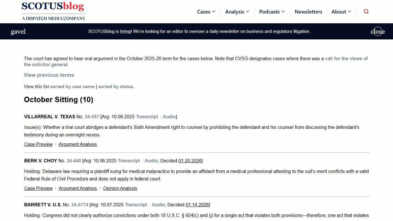 October Term 2025 - SCOTUSblog