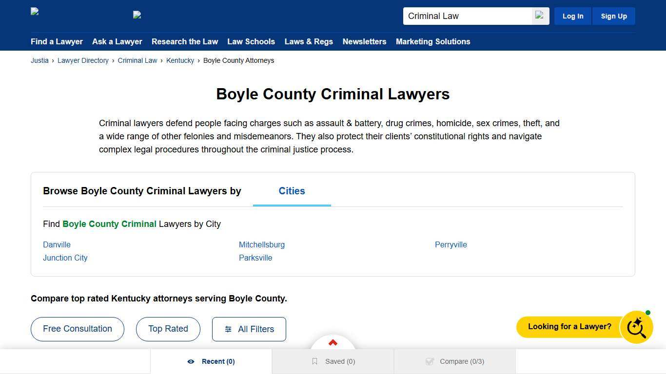 Best Criminal Lawyers in Boyle County, KY Justia Lawyer Directory